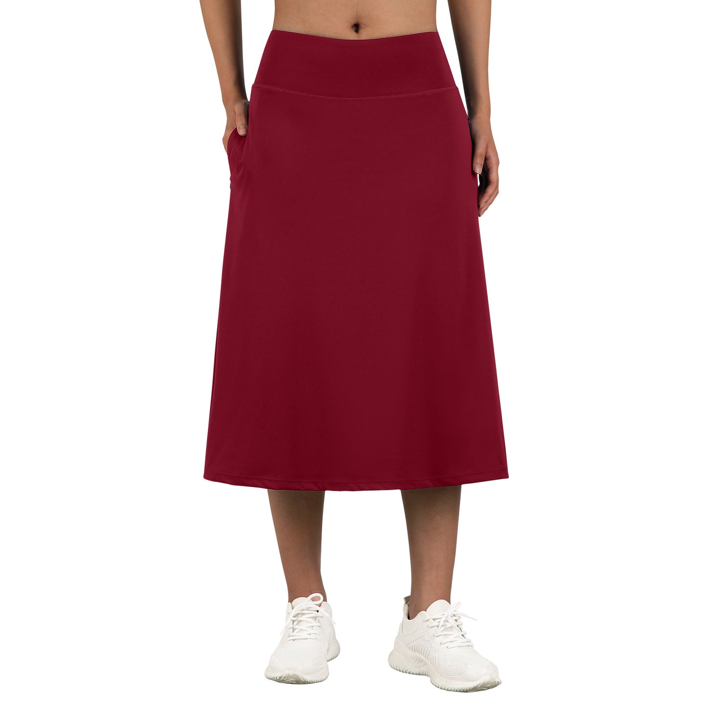 ANIVIVO Ladies Midi 28" Length Skorts Skirts with Pockets Modest Skirts Long Athletic Skorts Travel Causal Hiking