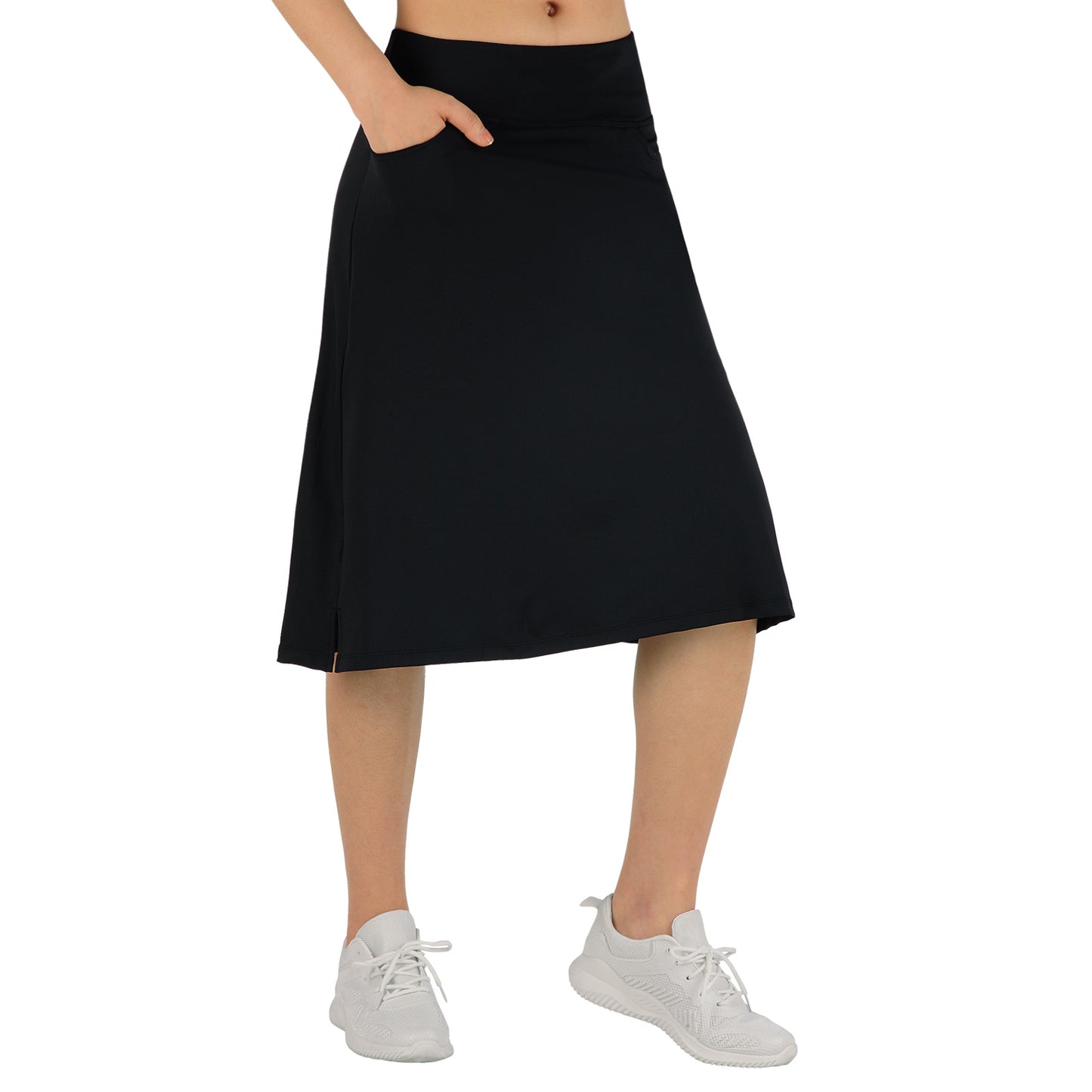 ANVIVO Women's Skorts Knee Length, Modest Long Athletic Sports Casual Skirt with High Waisted Pockets