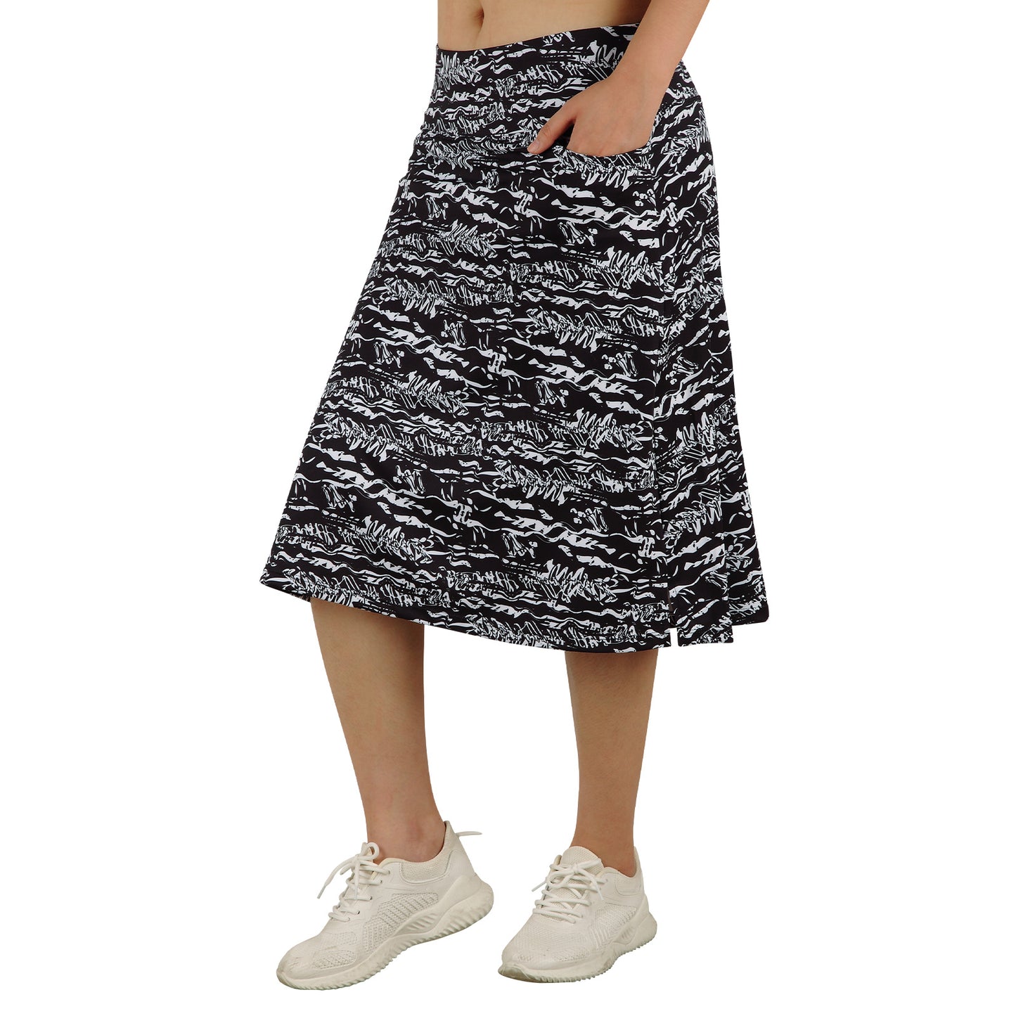 ANVIVO Women's Skorts Knee Length, Modest Long Athletic Sports Casual Skirt with High Waisted Pockets