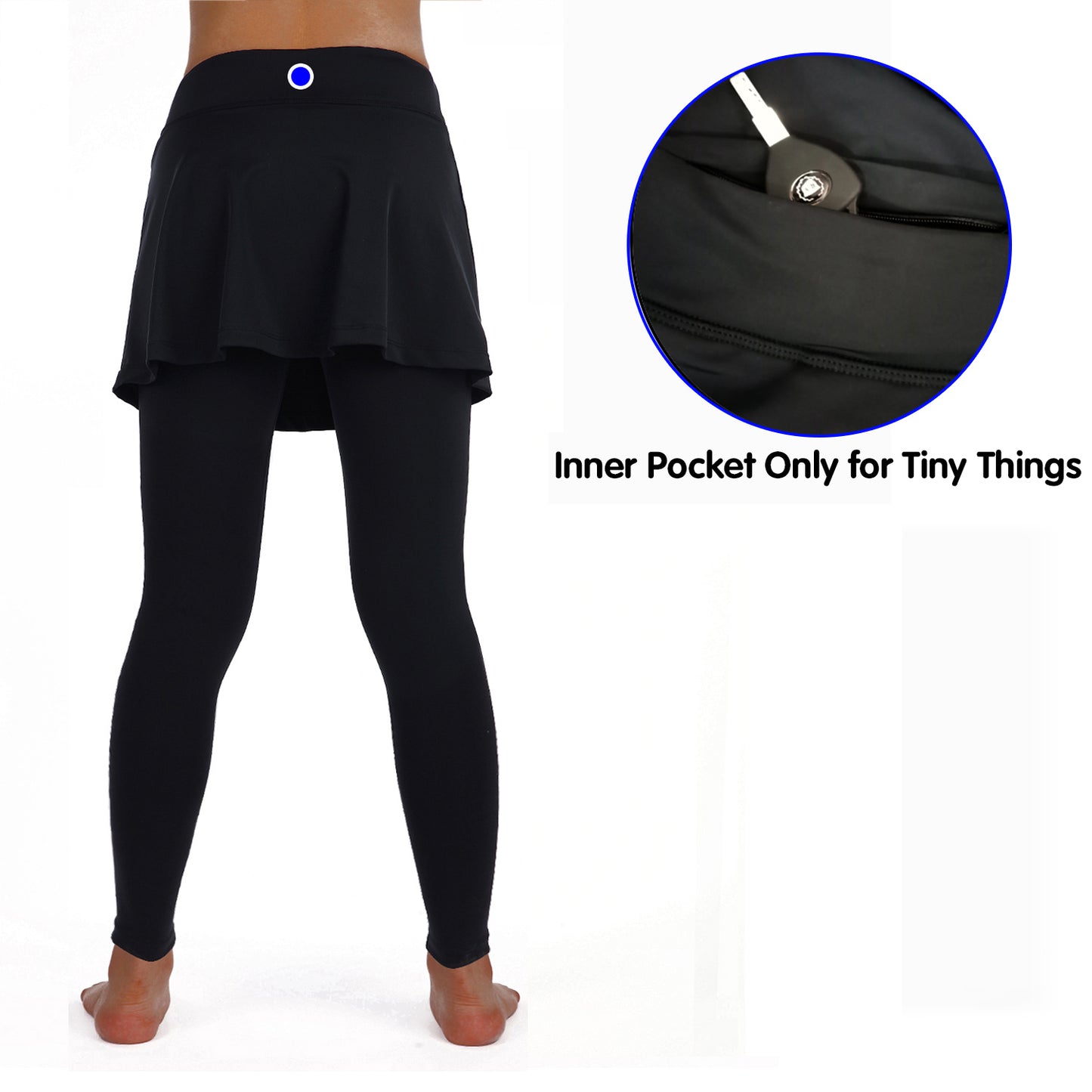Athletic Skirt with full length Leggings Tennis Skirted Legging for Women with Pocket
