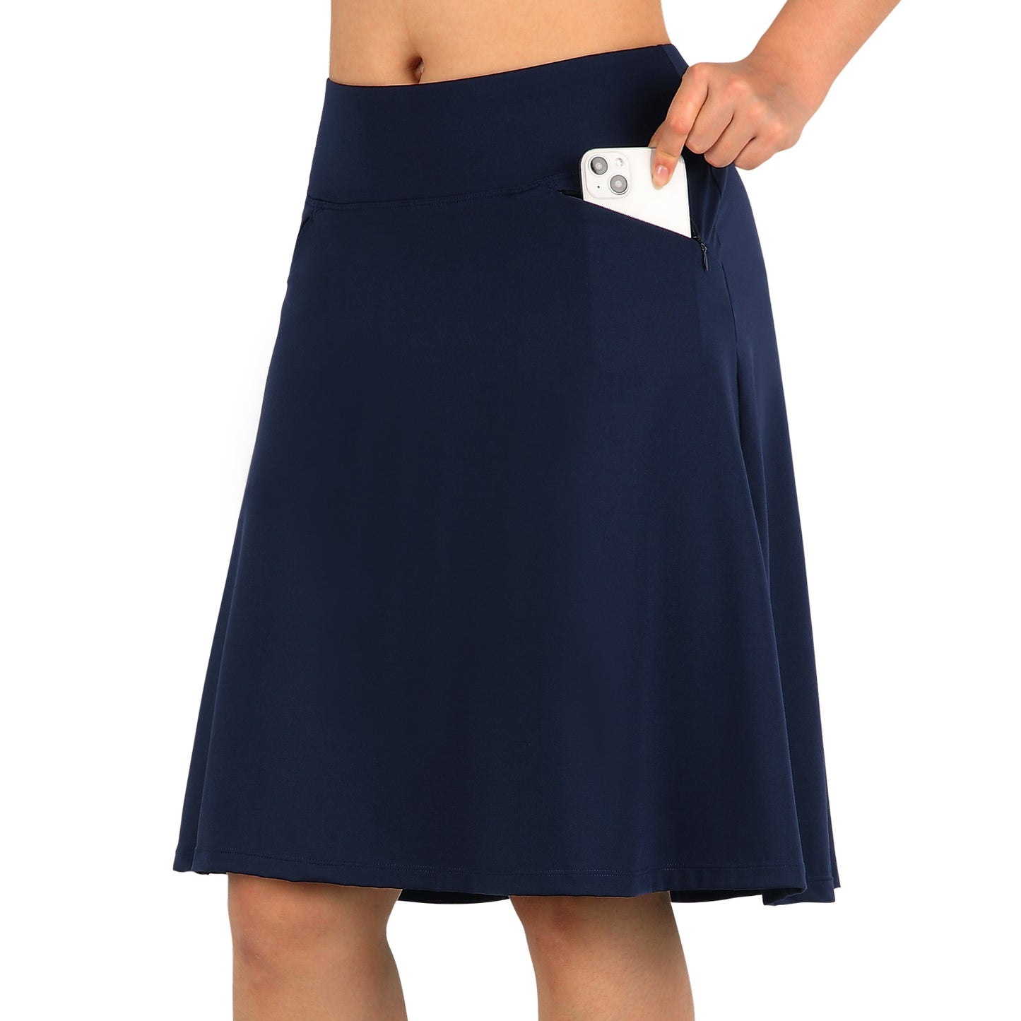 ANIVIVO Women's 21" Knee Length Skorts Skirts Pickleball Golf Athletic Casual Skort with Zipper Pockets High Waist