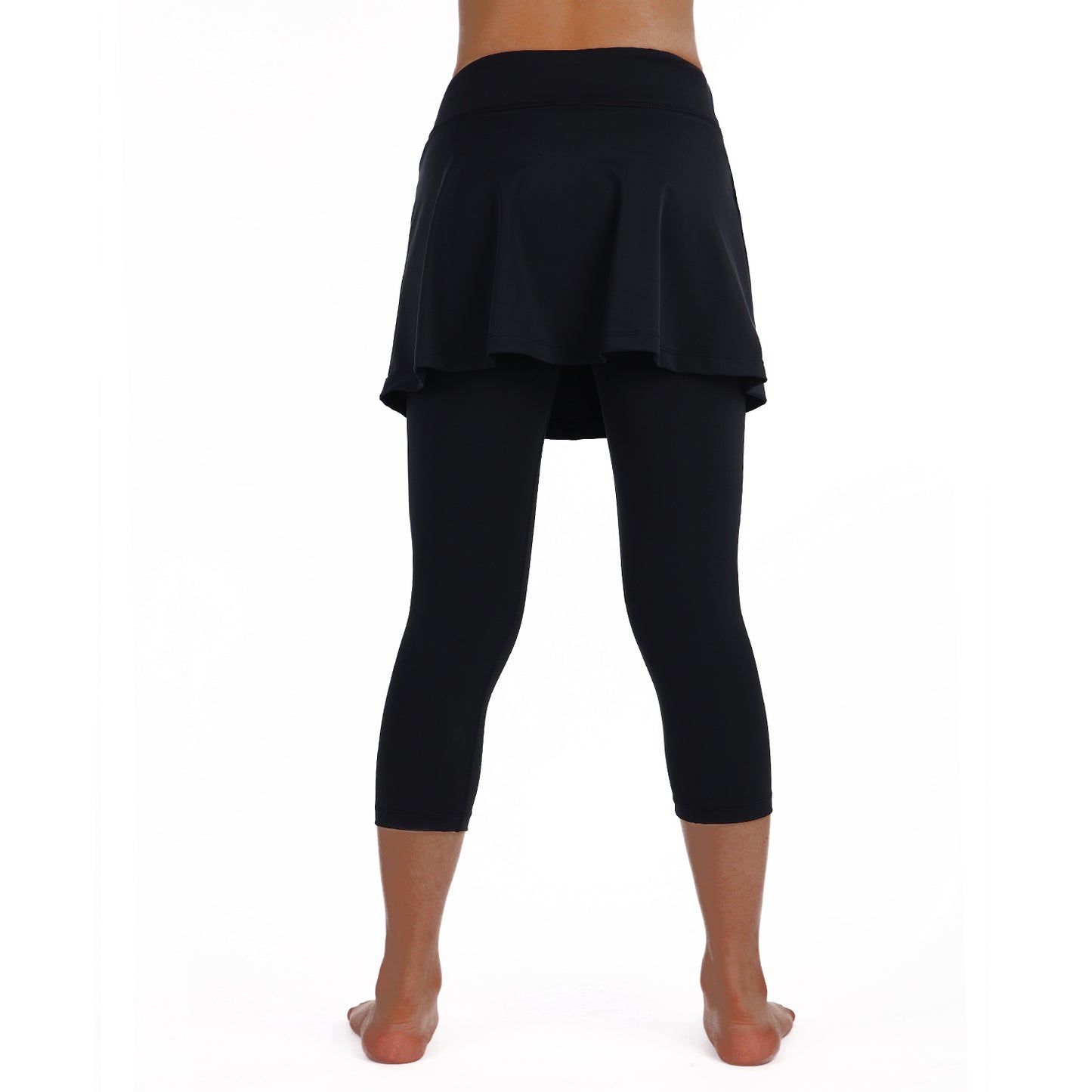 Capri Length Skirted Legging for Women, Yoga Legging with Skirts, Women Tennis Leggings Clothes Pockets