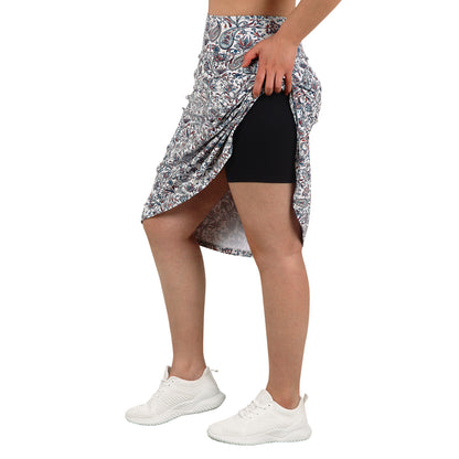 ANIVIVO Women's 24" Knee Length Skorts with Pockets Long Skorts Athletic Skirt 3 Pockets-Colorful Flower