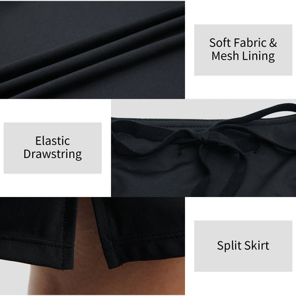 ANIVIVO Women's 20" Knee Length Skorts with Pockets Golf Tennis Skirt-Black