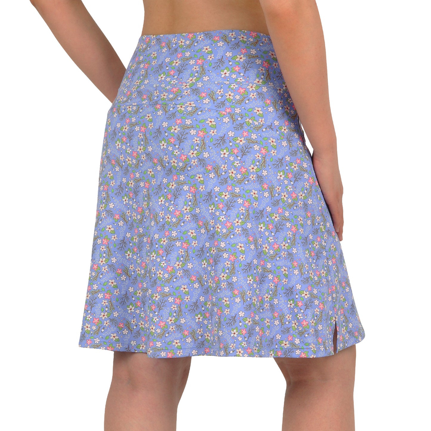 ANIVIVO Women's 20" Knee Length Skorts with Pockets Golf Tennis Skirt 2 Zipper Pockets High Waisted Built-In Shorts-Purple Floral
