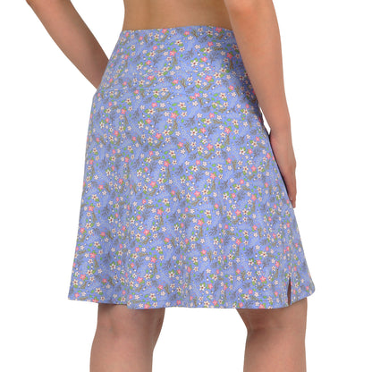 ANIVIVO Women's 20" Knee Length Skorts with Pockets Golf Tennis Skirt 2 Zipper Pockets High Waisted Built-In Shorts-Purple Floral