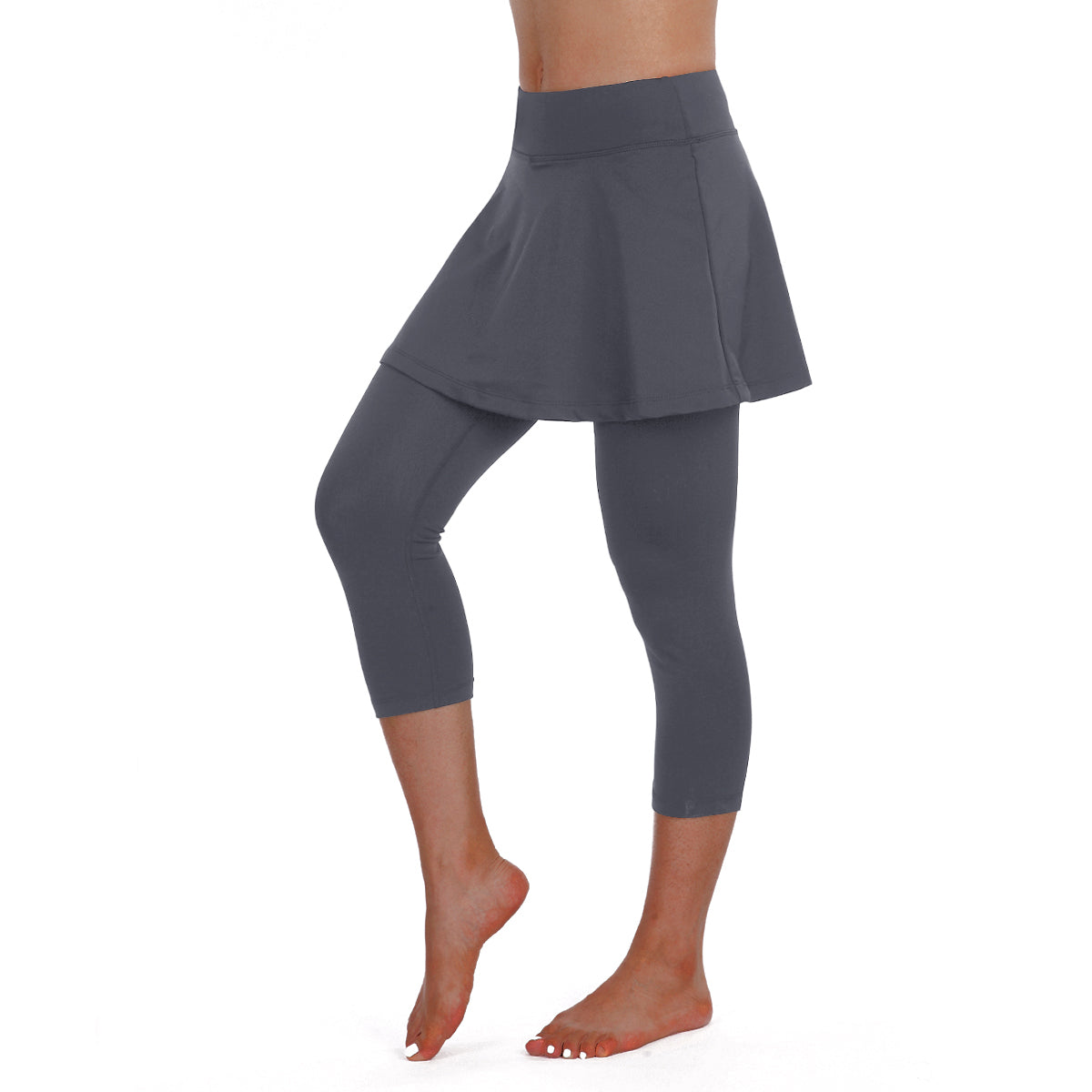 ANIVIVO Women Skirted Leggings Tennis Yoga Legging with Skirt Athletic-Grey