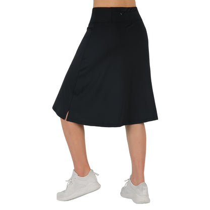 ANIVIVO Women's 24" Knee Length Skorts with Pockets Long Skorts Athletic Skirt 3 Pockets-Black