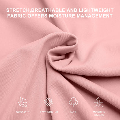 ANIVIVO Women Long Skirt with Leggings Skirted Leggings with Pockets High Waisted Zipper Pockets Modest Athletic skirt-Pink