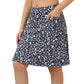 ANIVIVO Skorts for Women 20" Knee Length Tennis Skirts with Pocekts-Blackwhite Floral