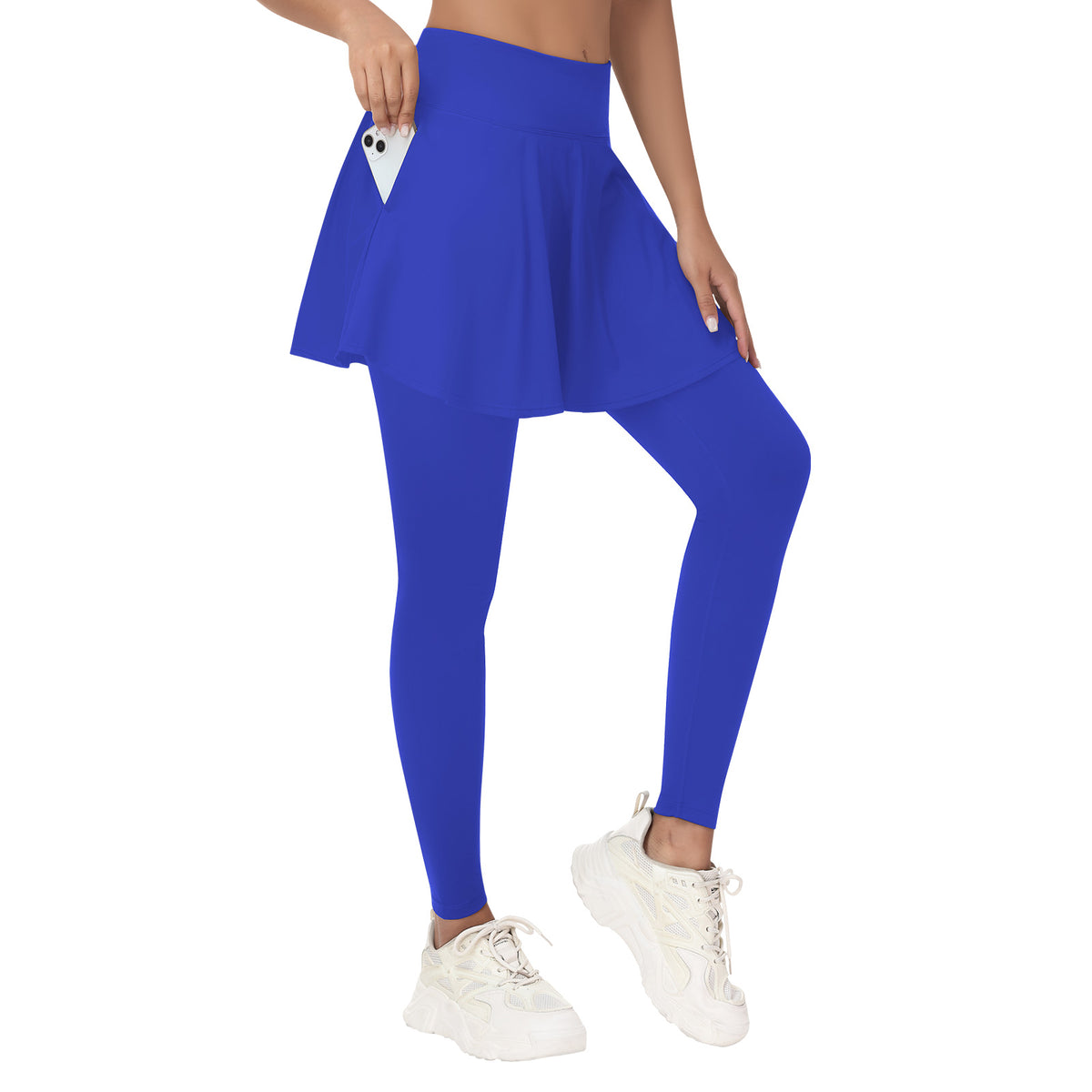 ANIVIVO Women Skirted Leggings Athletic Yoga Tennis Skirt with Legging Pleated, Pocket, Athletic, Exercise, Pickleball Clothes-Royalblue