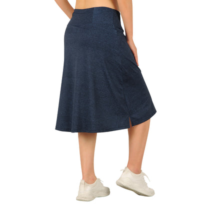 ANIVIVO Women's 24" Knee Length Skorts with Pockets Long Skorts Athletic Skirt 3 Pockets-Dark Denim Blue