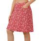 ANIVIVO Skorts for Women 20" Knee Length Tennis Skirts with Pocekts-Red Floral