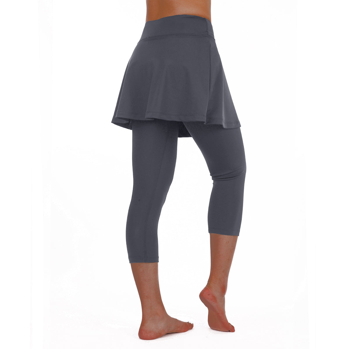 ANIVIVO Women Skirted Leggings Tennis Yoga Legging with Skirt Athletic-Grey