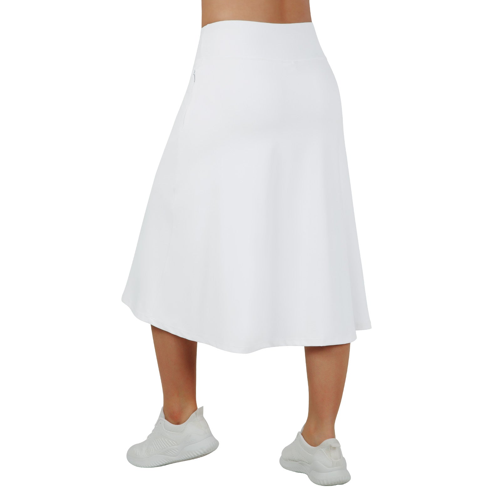 ANIVIVO Women 28" Midi Long Skorts Knee Length Athletic Skirt with Pocket-White