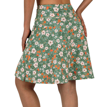 ANIVIVO Women's 20" Knee Length Skorts with Pockets Golf Tennis Skirt
2 Zipper Pockets High Waisted-Green Floral Print
