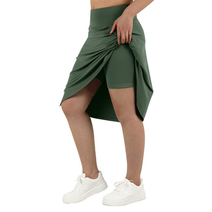 ANIVIVO Women's 24" Knee Length Skorts with Pockets Long Skorts Athletic Skirt 3 Pockets-Army Green