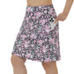 ANIVIVO Women's 20" Knee Length Skorts with Pockets Golf Tennis Skirt 2 Zipper Pockets High Waisted Built-In Shorts-Blackpink Flower