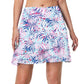 ANIVIVO 17" Golf Skorts for Women with Pockets Athletic Tennis Skirt-Pink Leaf