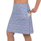 ANIVIVO Women's 20" Knee Length Skorts with Pockets Golf Tennis Skirt 2 Zipper Pockets High Waisted Built-In Shorts-Purple Floral