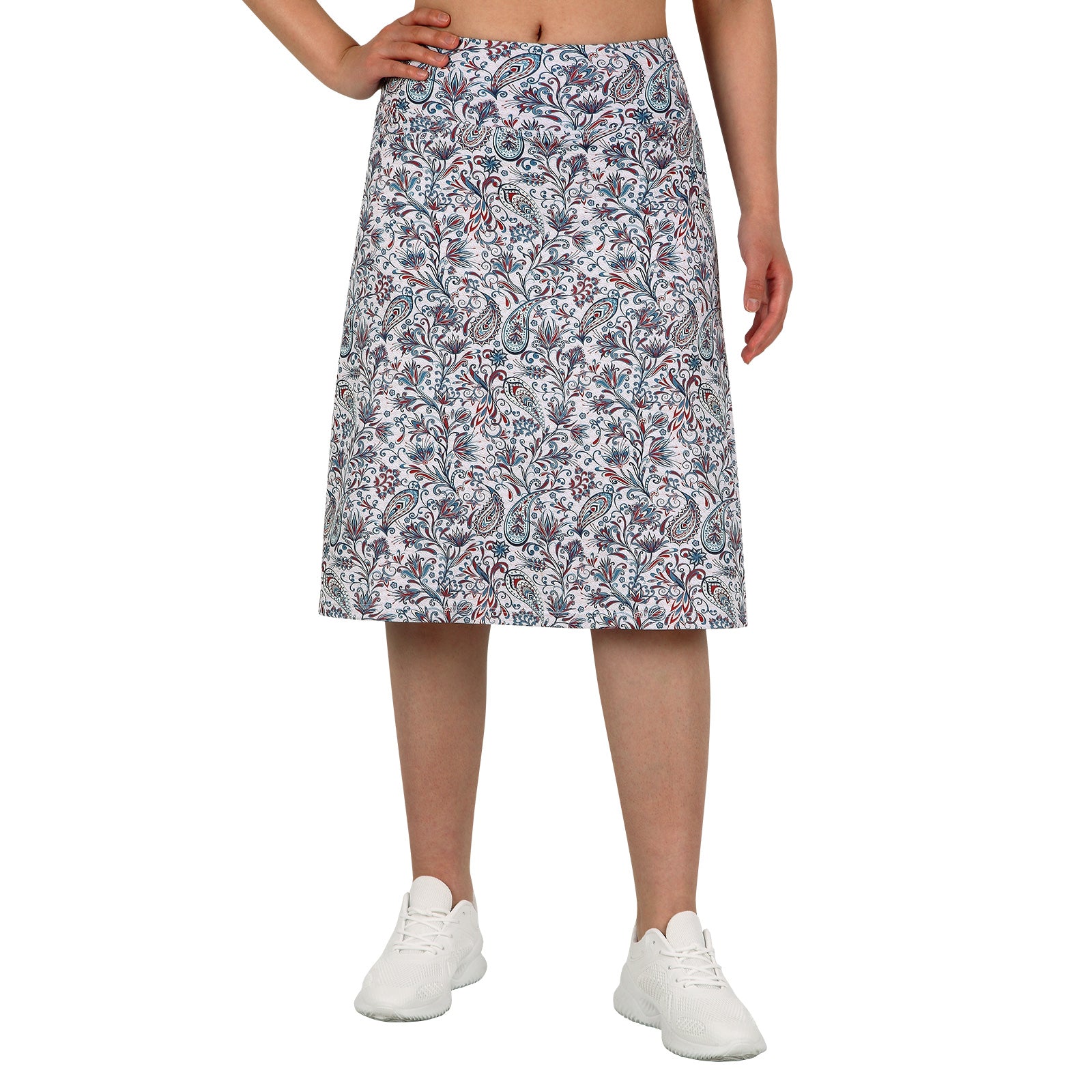 ANIVIVO Women's 24" Knee Length Skorts with Pockets Long Skorts Athletic Skirt 3 Pockets-Colorful Flower