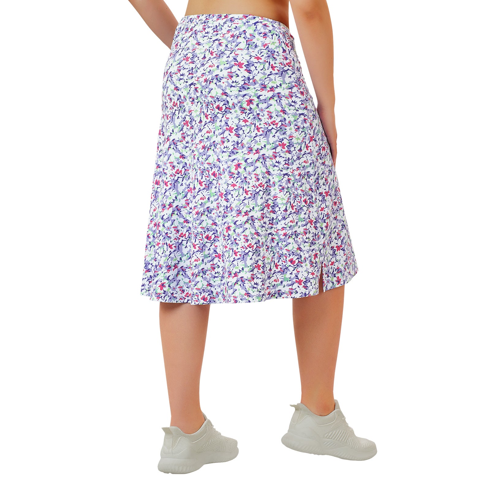 ANIVIVO Women's 24" Knee Length Skorts with Pockets Long Skorts Athletic Skirt 3 Pockets-Abstract Floral