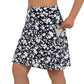 ANIVIVO Women's 20" Knee Length Skorts with Pockets Golf Tennis Skirt 2 Zipper Pockets High Waisted-Blackwhite Floral
