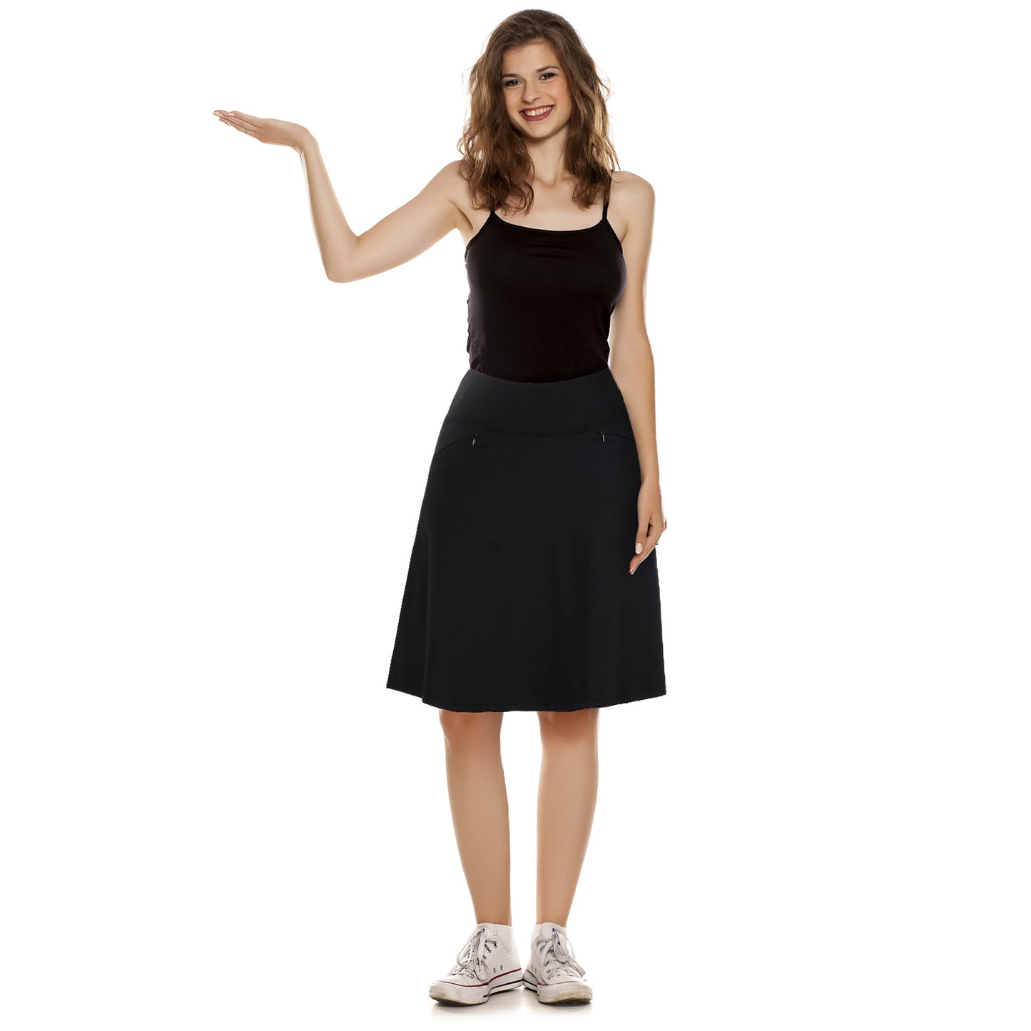 ANIVIVO Women's 21 Knee Length Skorts Skirts Golf Athletic Casual Skort  with Zipper Pockets High Waist