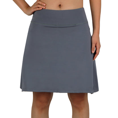 ANIVIVO Women's 20" Knee Length Skorts with Pockets Golf Tennis Skirt
2 Zipper Pockets High Waisted Built-In Shorts-Grey