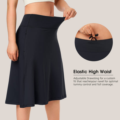 ANIVIVO Knee Length Skorts-Black