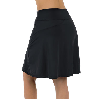 ANIVIVO Women's 20" Knee Length Skorts with Pockets Golf Tennis Skirt-Black