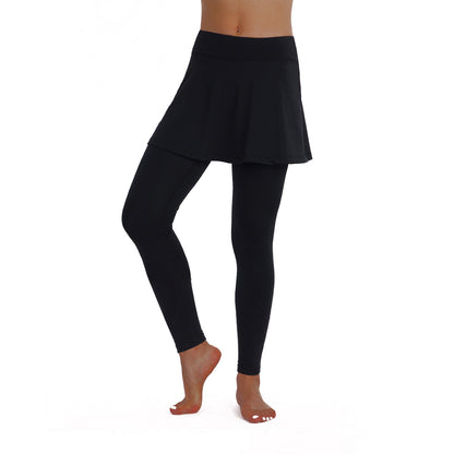 Athletic Skirt with full length Leggings Tennis Skirted Legging for Women with Pocket