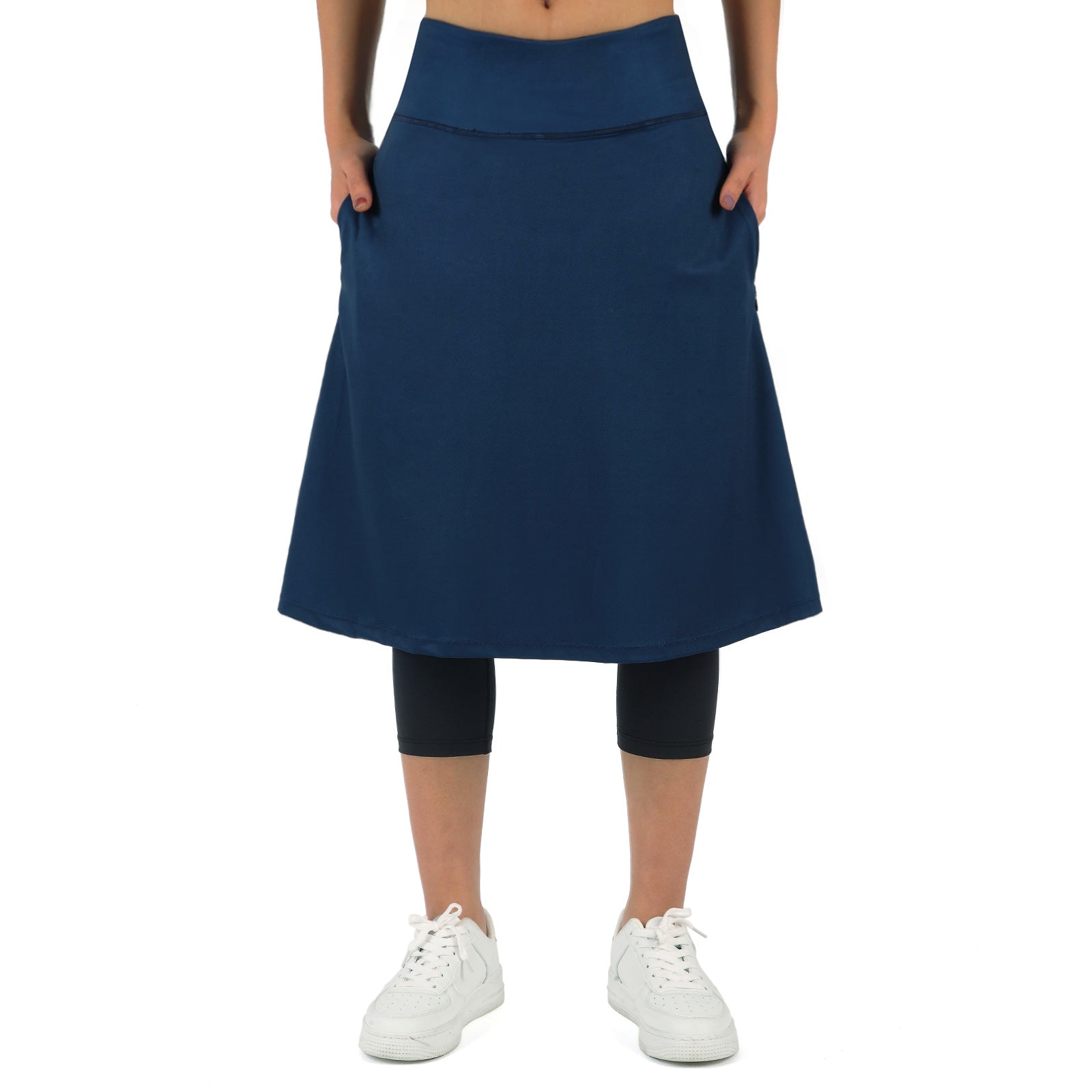 Anivivo Women Long Knee Length Skirt with Capris Leggings, Skirted Lee